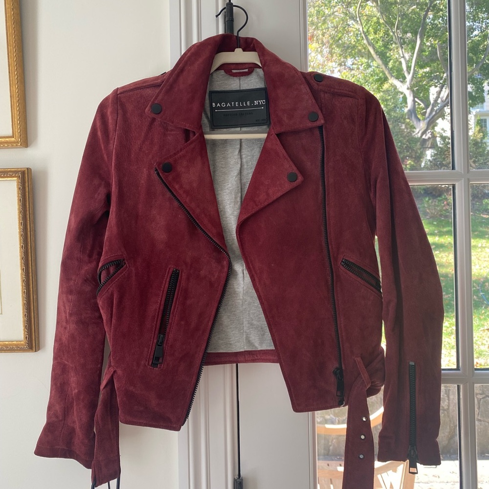 Bagatelle NYC Suede Leather Moto Jacket